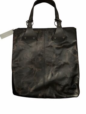 Vintage Nannini Black/Brown Tote with Mustard Yellow Interior